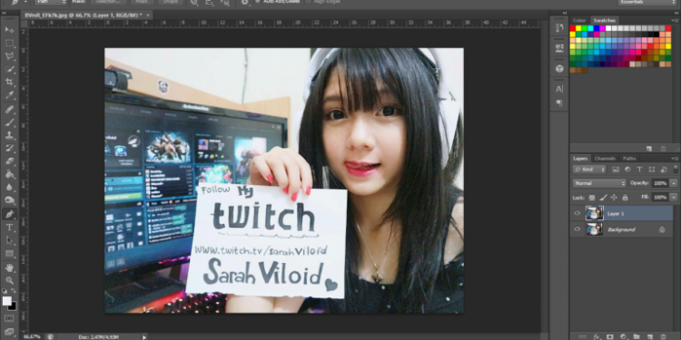 Menghapus Tulisan di Photoshop