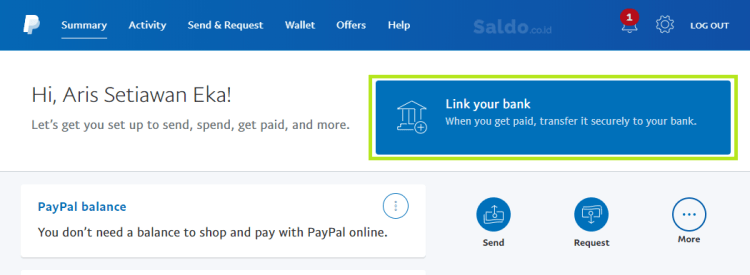 cara menarik saldo paypal ke rekening bank