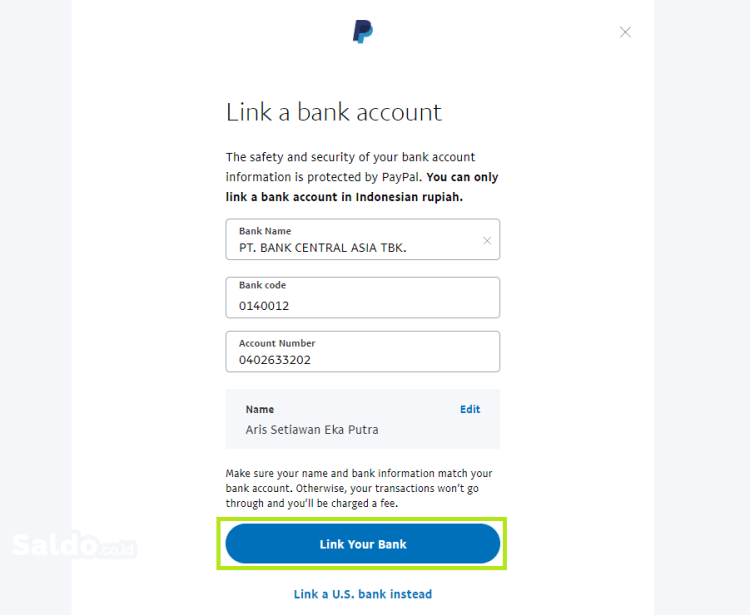 cara menarik saldo paypal ke rekening bank